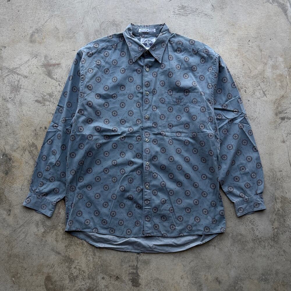 Vintage 80s Levi’s Dockers Western Print Shirt Mens Medium